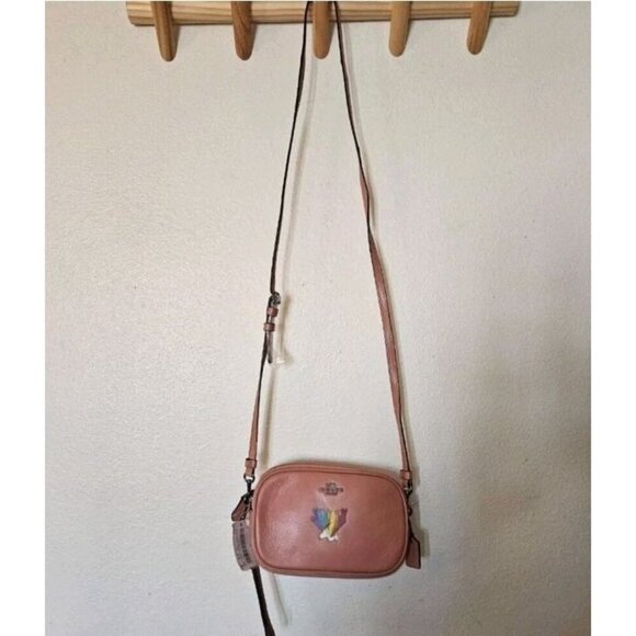 Coach x Peanuts Snoopy Rainbow Pink Leather Mini Crossbody Bag NWT F1777 Rare - Picture 4 of 15